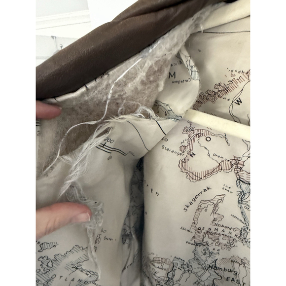 Vintage Charles Klein Distressed Brown Leather Bomber Jacket Men’s Medium - Picture 8 of 13